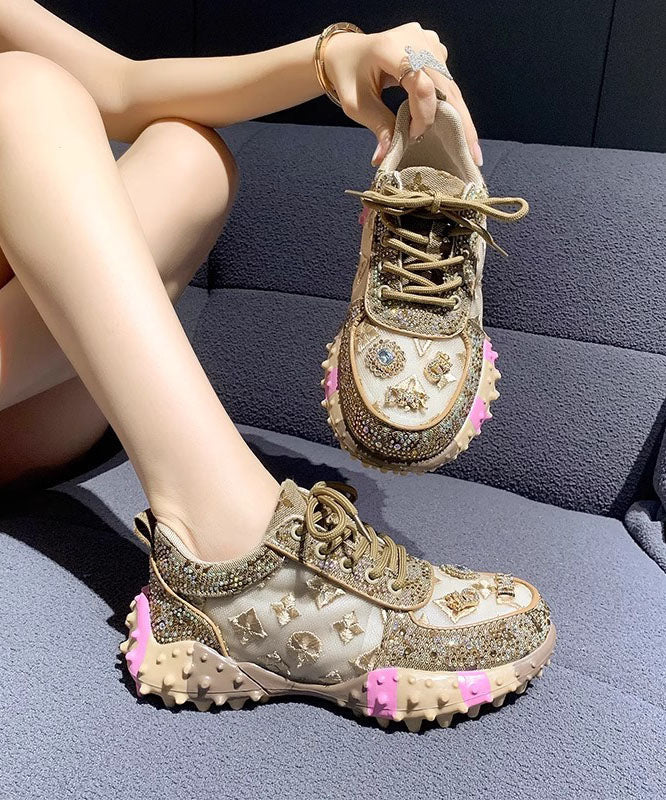 Zircon Pink Lace New Mesh Up Breathable Shoes Sports