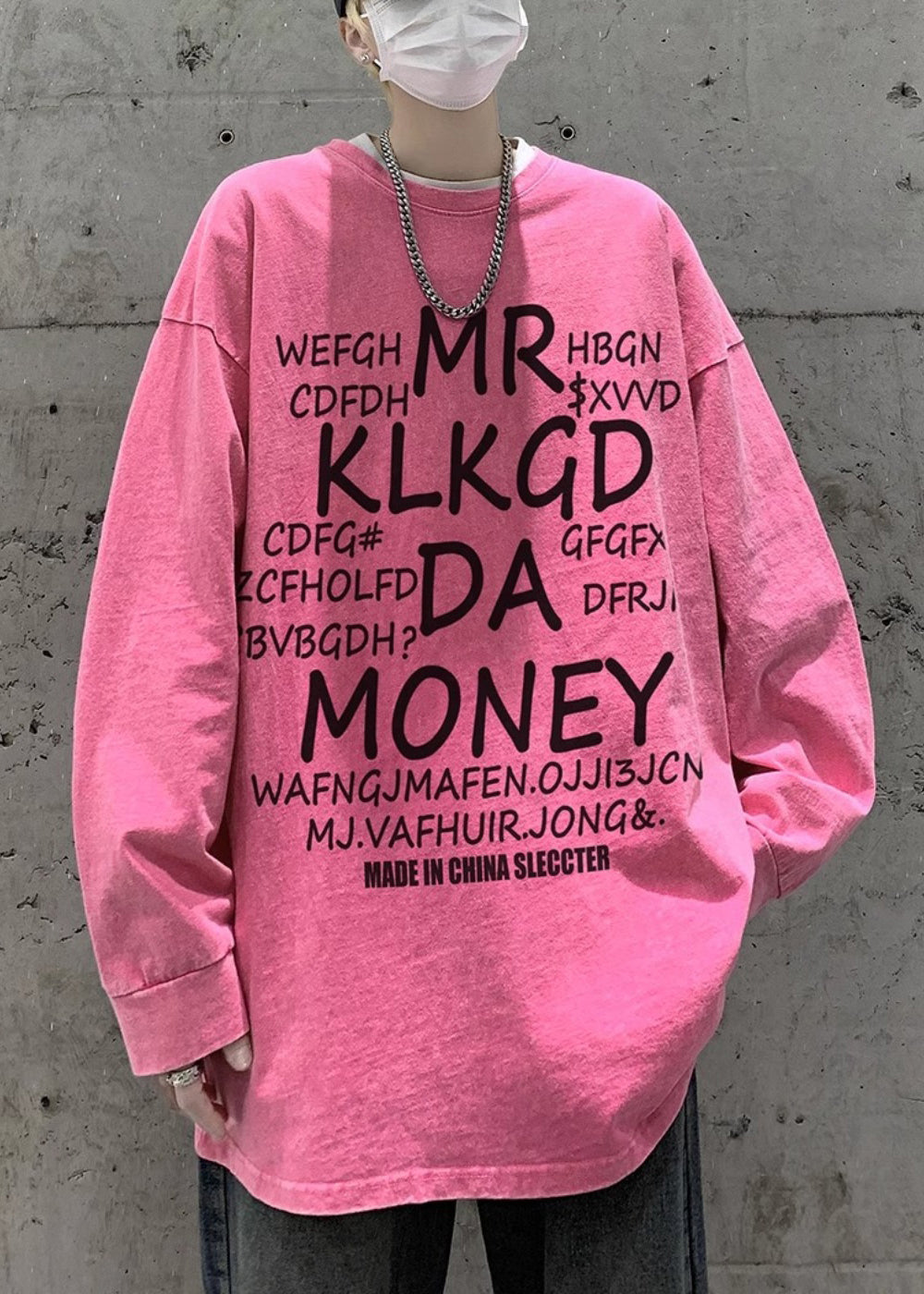 Pink Letter Shirts Spring Neck Men New O T Cotton