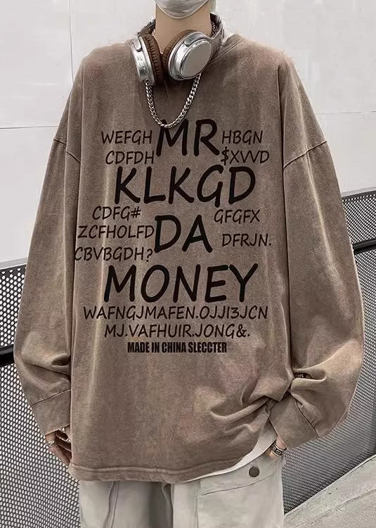 Pink Letter Shirts Spring Neck Men New O T Cotton