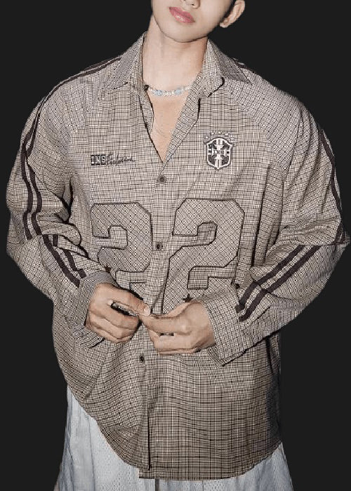 Men Pan Peter Collar New Shirts Plaid Spring Striped Cotton