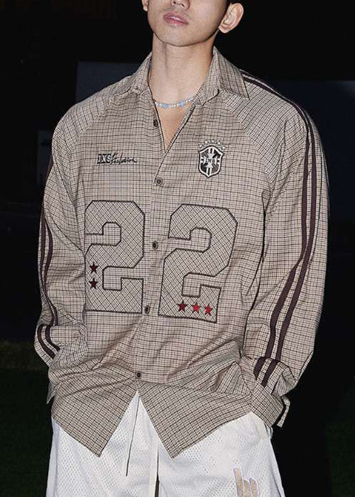 Men Pan Peter Collar New Shirts Plaid Spring Striped Cotton