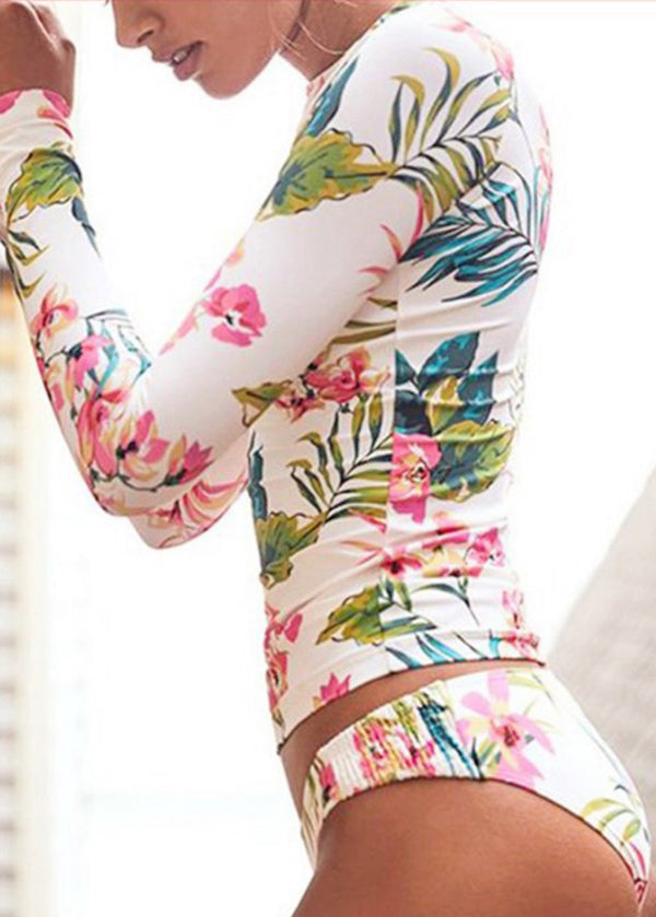 New Printed Long Sleeved Sexy Swimwear Sets For Women VC003