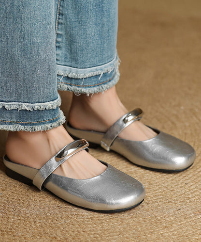 Faux Sandals Splicing Slide Leather Soft New Red