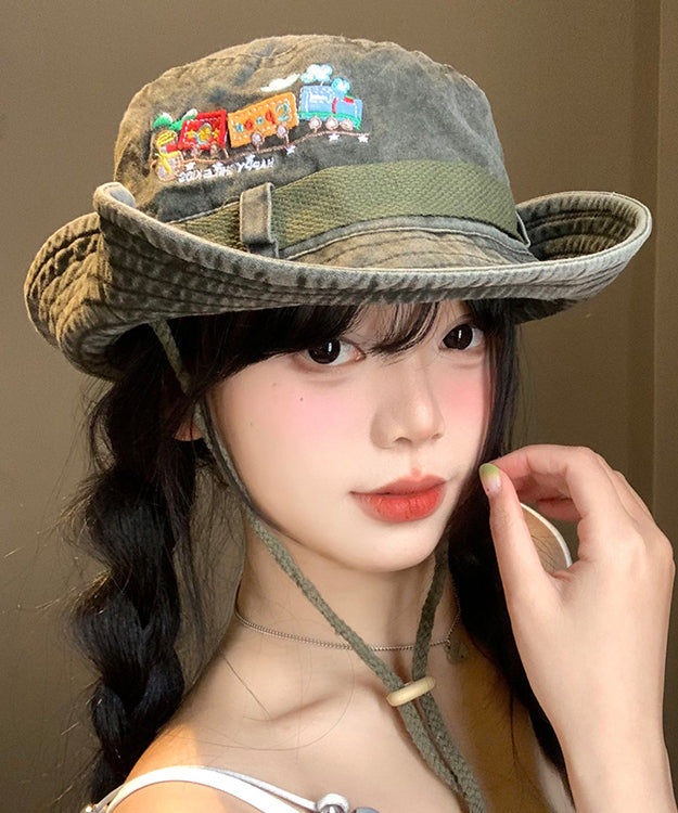 Army Hat Large Cowboy Retro Embroidered Green New Eaves