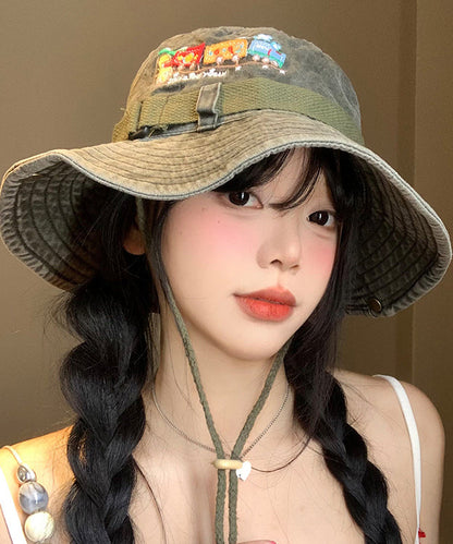 Army Hat Large Cowboy Retro Embroidered Green New Eaves