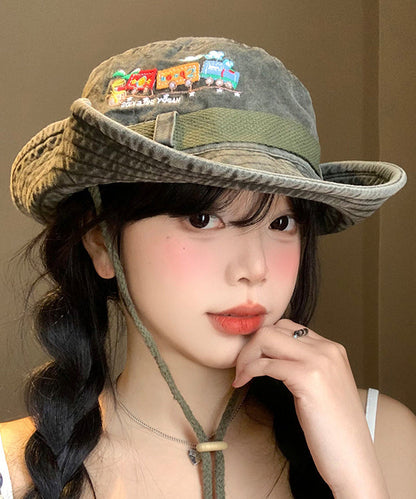 Army Hat Large Cowboy Retro Embroidered Green New Eaves