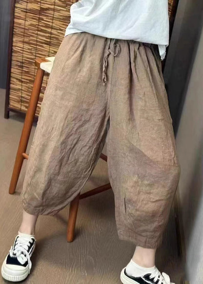 Harem Retro Beige Summer New Oversized Linen Pants