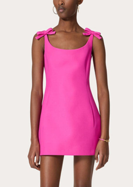 Mini Rose New Cotton Dress Pockets Sleeveless Solid Bow