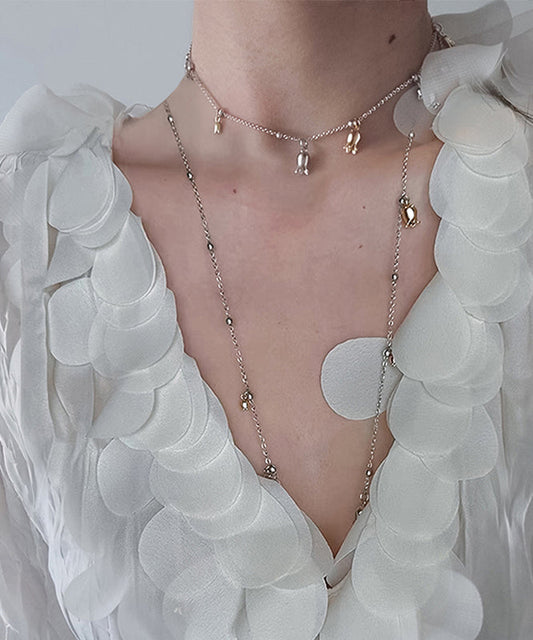 New Silk Alloy Floral Tassel Lariat Necklace YA016