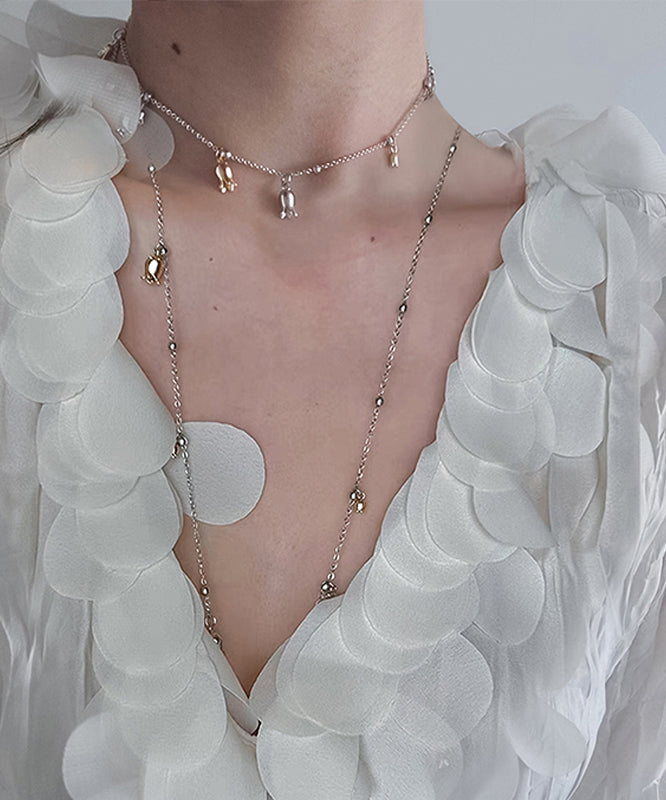 New Silk Alloy Floral Tassel Lariat Necklace YA016