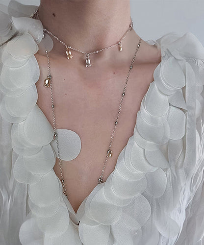 New Silk Alloy Floral Tassel Lariat Necklace YA016