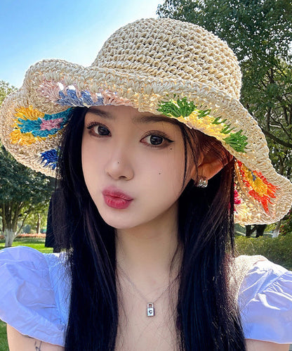 New Shading Summer Sun Hat Beige Straw Woven Protection