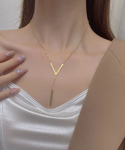 V-Shaped New Gold Clavicle Colour Chain Long Neckla Sexy