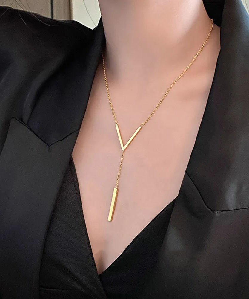 V-Shaped New Gold Clavicle Colour Chain Long Neckla Sexy