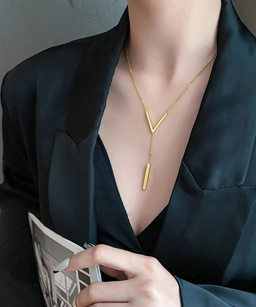 V-Shaped New Gold Clavicle Colour Chain Long Neckla Sexy