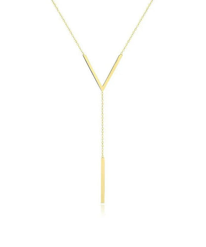 V-Shaped New Gold Clavicle Colour Chain Long Neckla Sexy