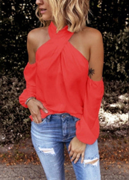 White New Sleeve Shoulder Long Shirts Cotton Patchwork Cold