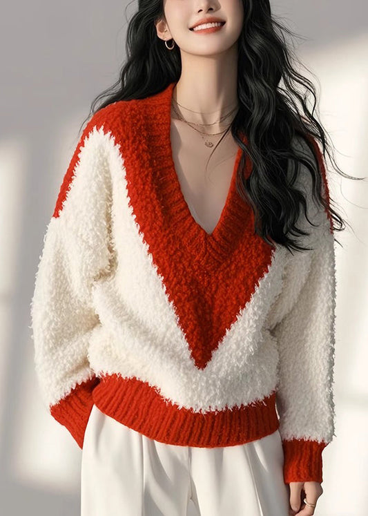 Tops Cozy Patchwork Fluffy White New Spring Knit