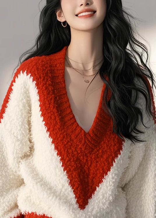 Tops Cozy Patchwork Fluffy White New Spring Knit