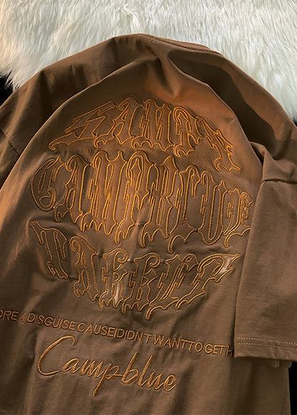 White Mens Shirt New Embroideried T Letter Cotton Designer Summer