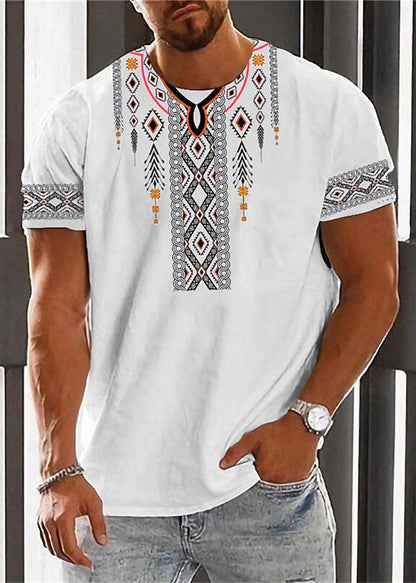 White Neck O Cotton New Men Print Shirt Summer T