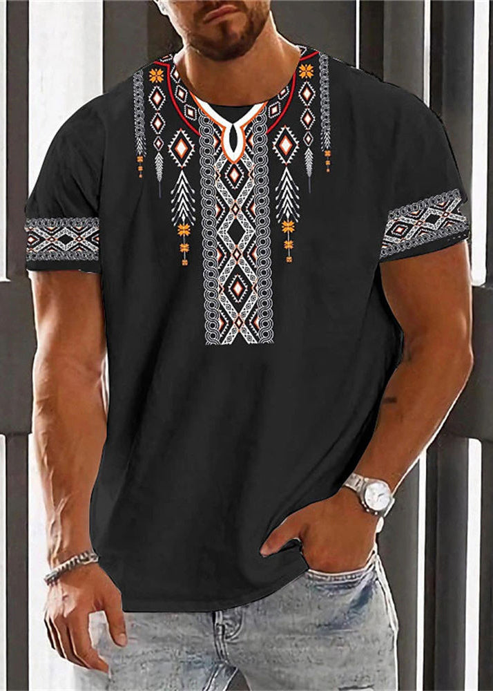 White Neck O Cotton New Men Print Shirt Summer T