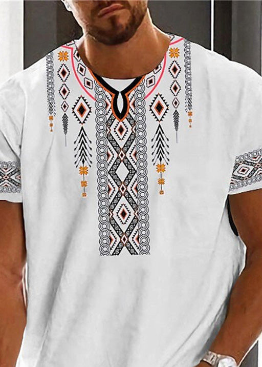 White Neck O Cotton New Men Print Shirt Summer T
