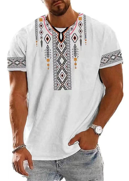 White Neck O Cotton New Men Print Shirt Summer T