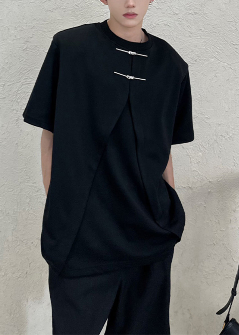 Shirt White Open Men T Summer New Oversized Side Cotton