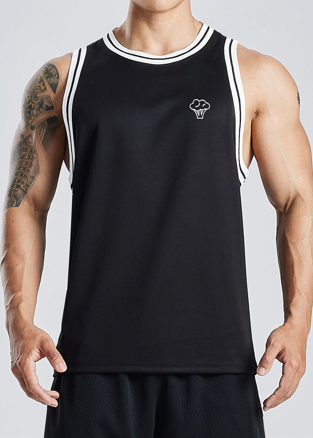 Summer Out New Hollow Tank White Cotton Print Mens