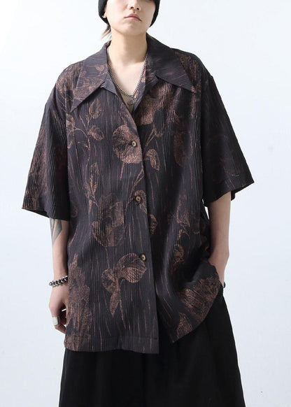 Print Half Mens White Shirts Sleeve New Cotton Wrinkled