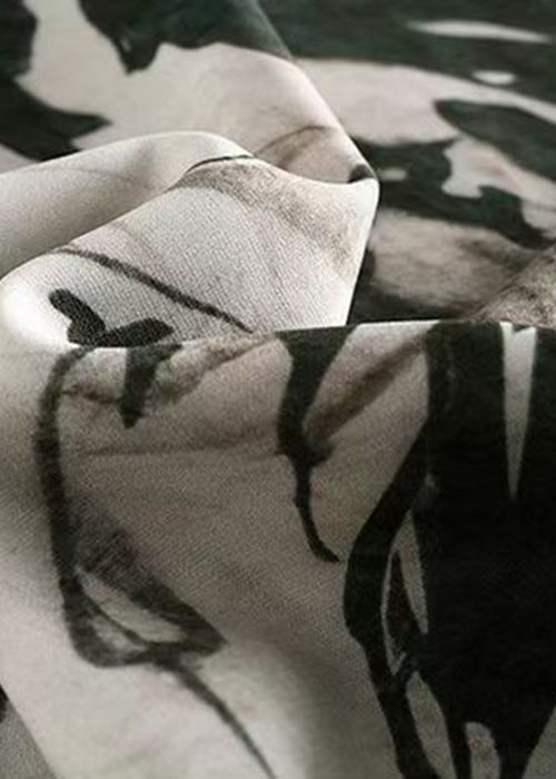 New Yellow Print Summer Mens Open Button T Side Silk Shirt Ice