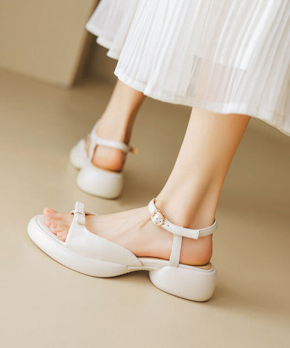 Cowhide Platform Peep Leather Toe New Sandals Yellow Bow Splicing