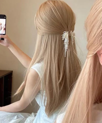 Novelty Champagne Tassel Alloy Hairpin Beads Crystal