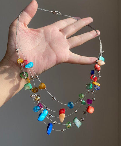 Layered Shell Multicolor Novelty Alloy Holiday Princess Necklace