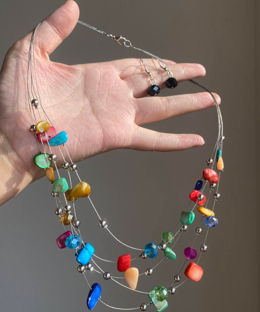 Layered Shell Multicolor Novelty Alloy Holiday Princess Necklace