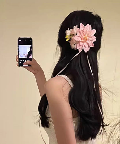 Ribbon Alloy Hairpin Novelty Pink Floral