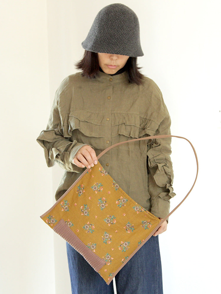 Niche Design Shoulder Canvas Bag Retro Style Bag OP1016