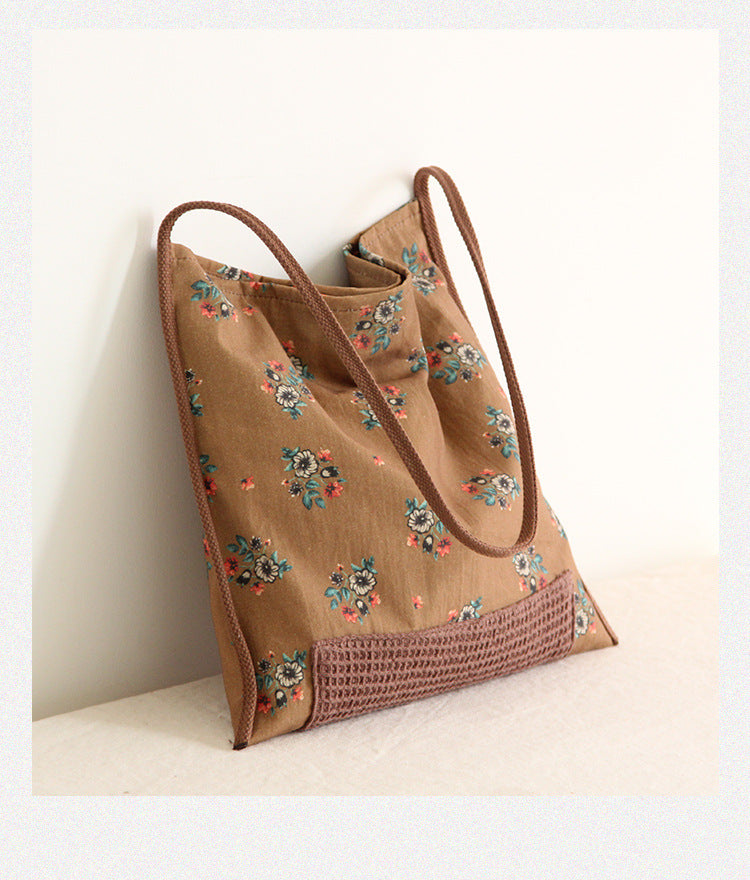 Niche Design Shoulder Canvas Bag Retro Style Bag OP1016