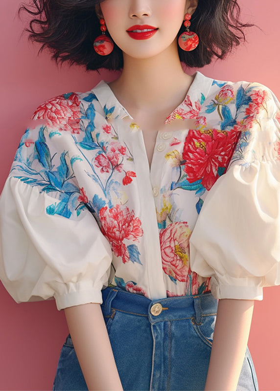 Shirt Beige Organic Sleeve Collar Print Peter Lantern Pan