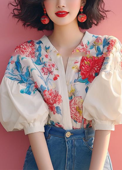 Shirt Beige Organic Sleeve Collar Print Peter Lantern Pan