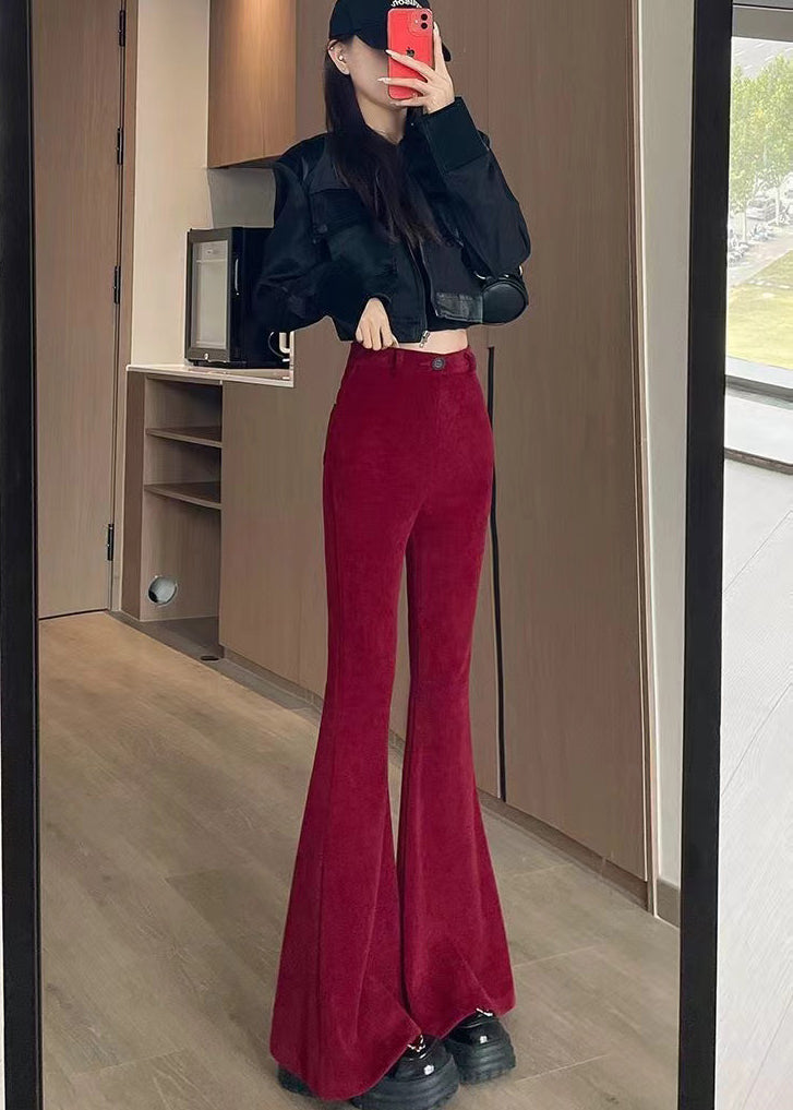 Organic Mulberry High Waist Cotton Flared Trousers Spring YP001