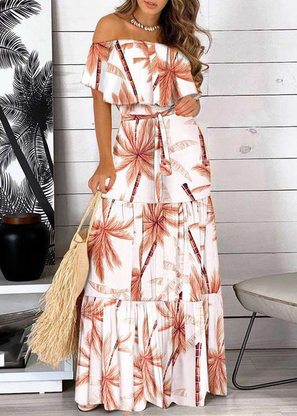 Tunic Red Long Patchwork Summer Organic Slash Neck Dresses