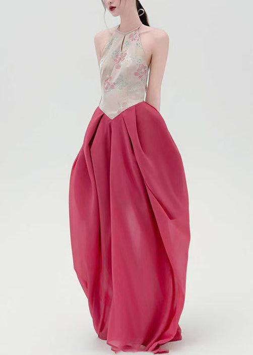 Backless Maxi Dresses Cotton Patchwork Up Print Original Lace