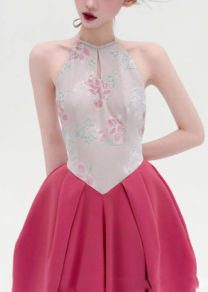 Backless Maxi Dresses Cotton Patchwork Up Print Original Lace