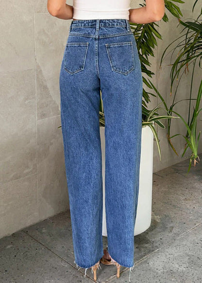 Original Spring Design Denim Bead Blue Nail Pants Pockets