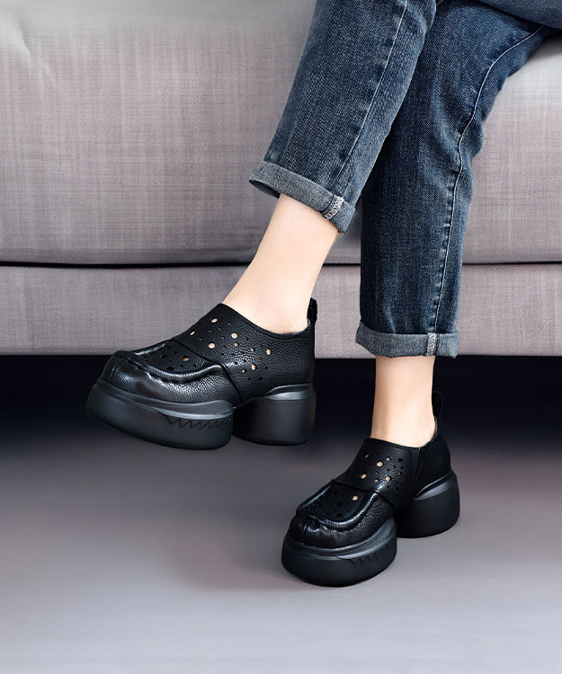 Original Design Cowhide Leather Nude Splicing Hollow Out Sandals DD1015