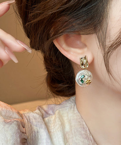 Design Gold Original Copper Alloy Earrings Drop Pearl