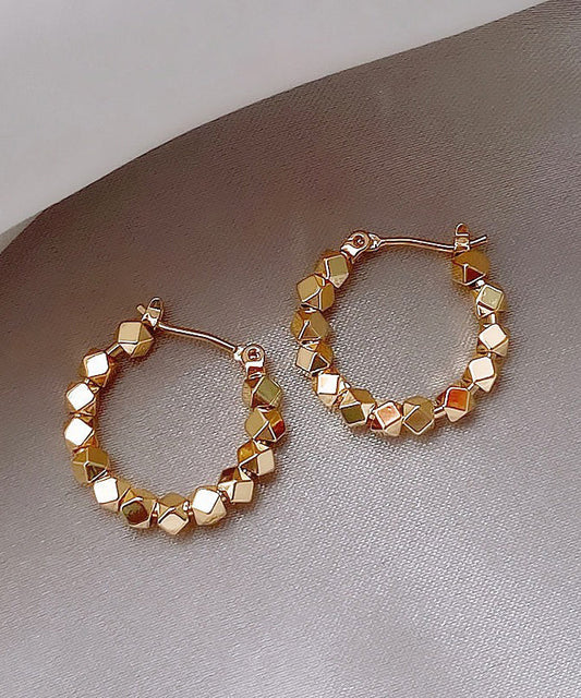 Silver Broken Copper Original Overgild Earrings Gold Design Hoop