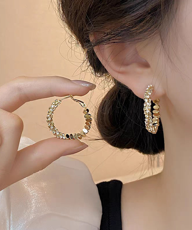 Silver Broken Copper Original Overgild Earrings Gold Design Hoop